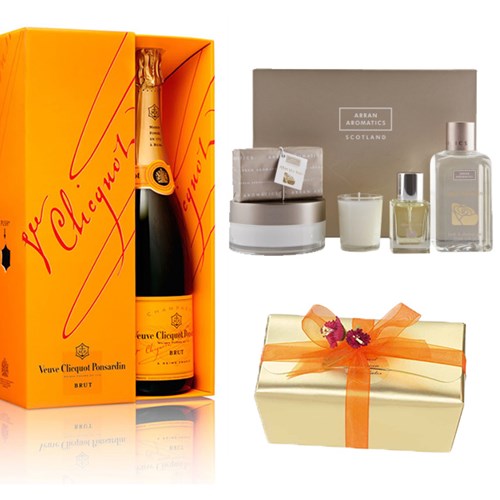 Veuve Clicquot Champagne Chocolates & After The Rain Relaxation Gift Set - Fast Shipping